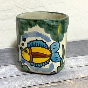 Mexico Amora Hand Painted Fish Vintage Cup